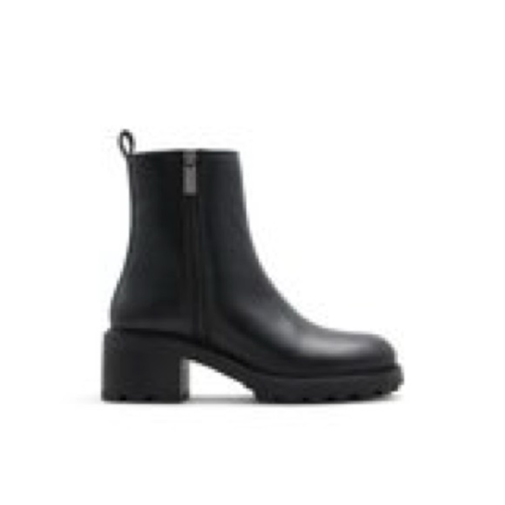 Aldo Black Leather Chelsea Ankle Boots